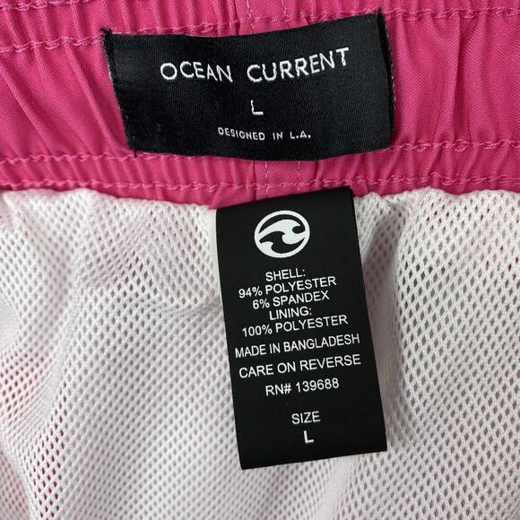 Ocean Current Mens Swim Shorts Sz L Pink Ombre 4-Way Stretch Mesh Lined NWT - Picture 11 of 13
